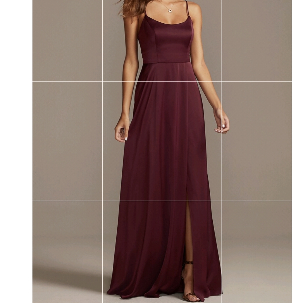 Crepe-Back Satin Spaghetti Strap Bridesmaid Dress